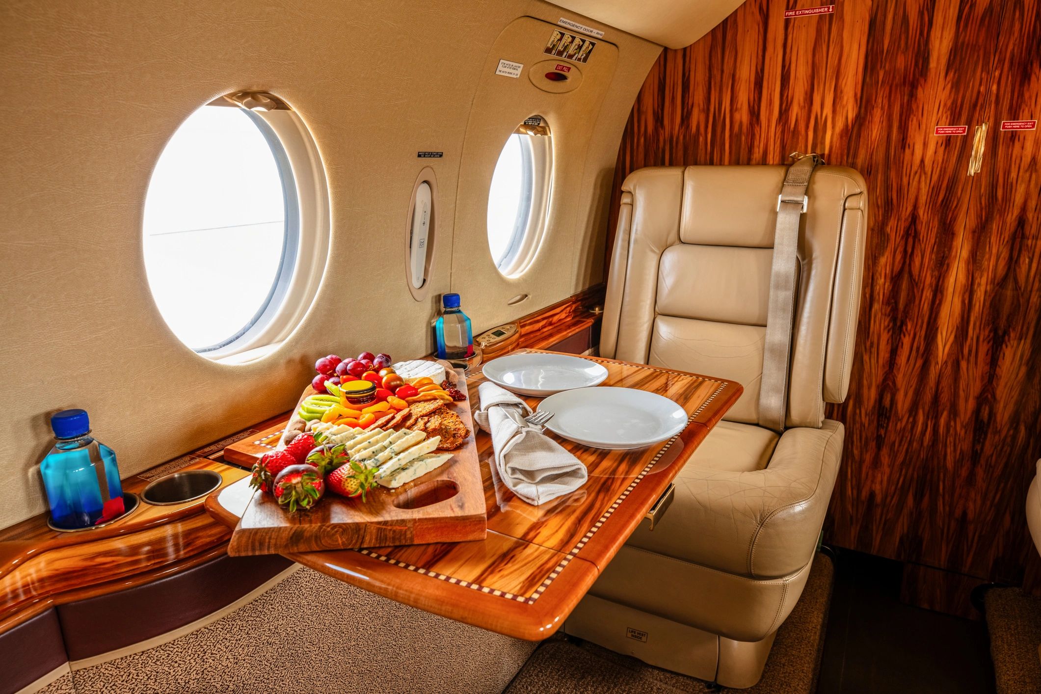 Premium travel interior prepared for special occasions