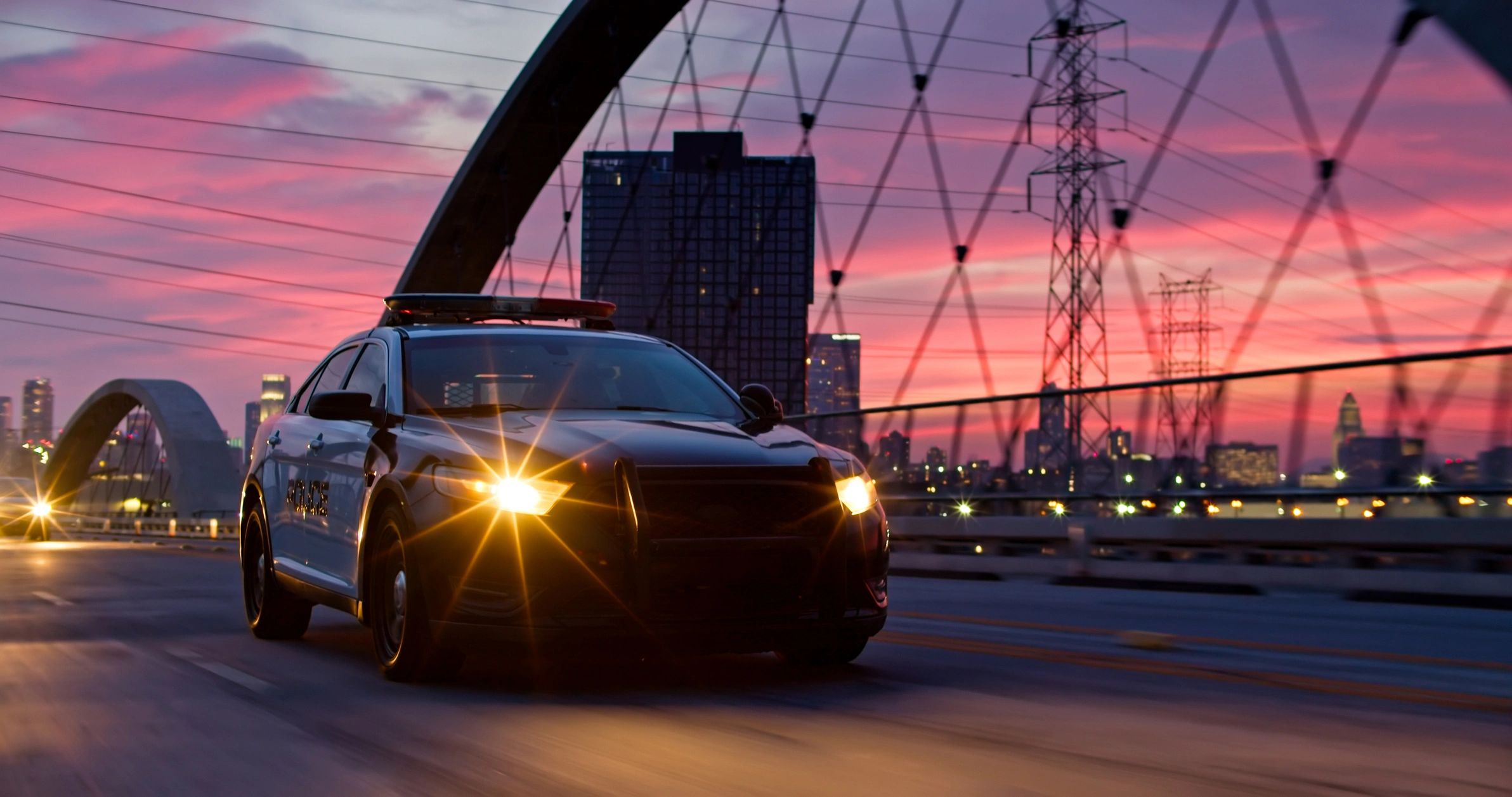 Executive transportation with city skyline